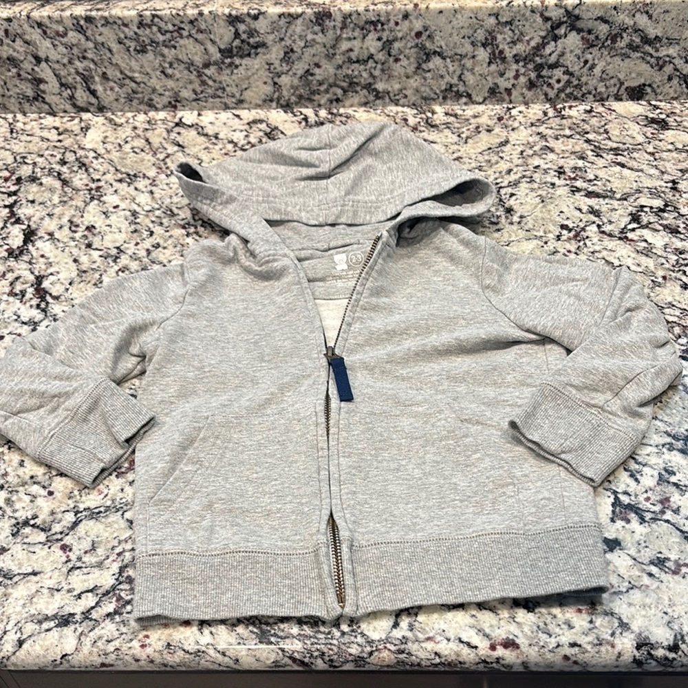 Gray Zip Hoodie Toddler Lightweight
